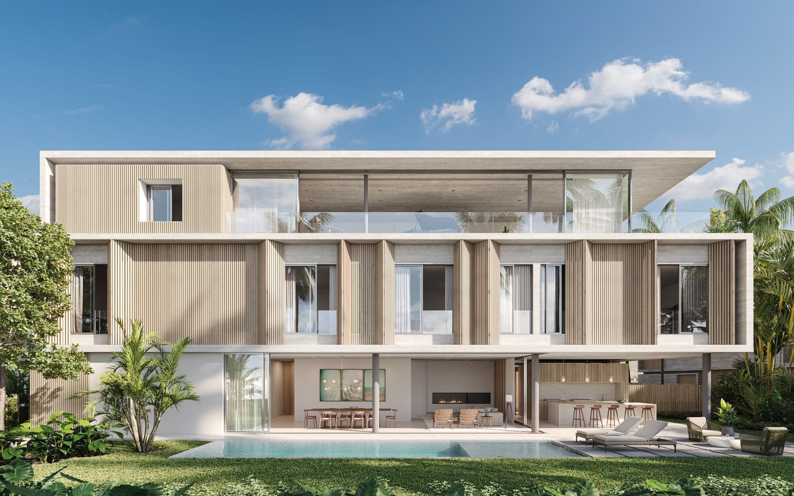 Villas Cidade Jardim, casa, fachada e piscina